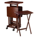 Isabelle 6Pc Snack Table Set, Walnut