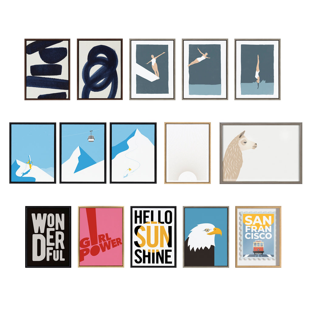 Sylvie Japandi 18 Framed Canvas by Rocket Jack