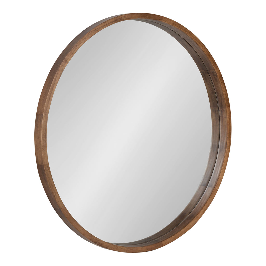 Hutton Round Wood Wall Mirror