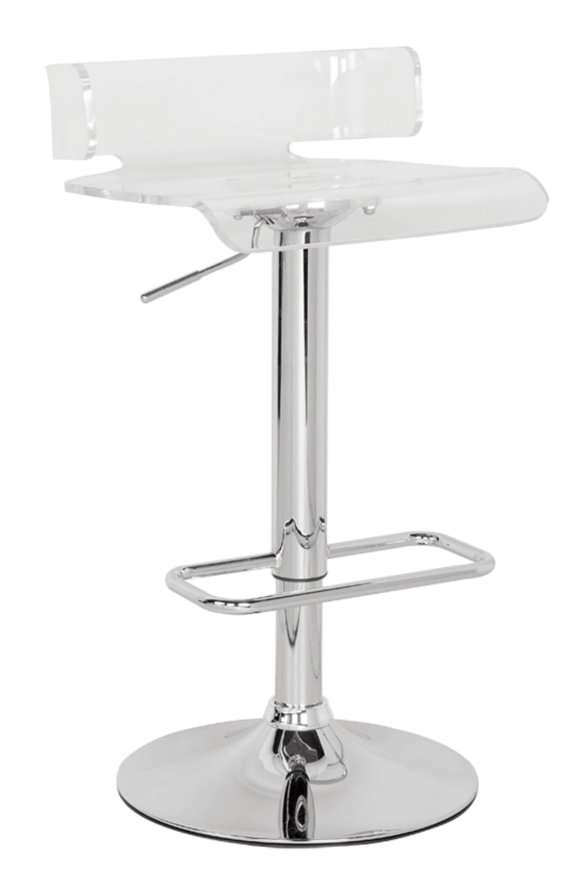 Rania  Adjustable Stool (1Pc) Clear & Chrome