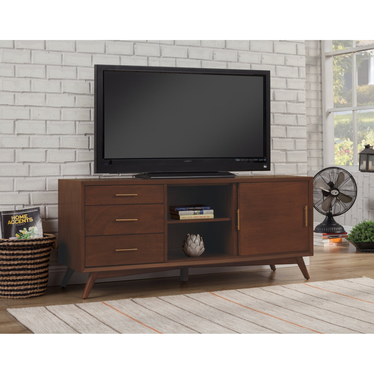 Flynn Large Tv Console, Walnut