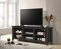 Benito Dark Gray 70W TV Stand with Open Shelves and Cable Management