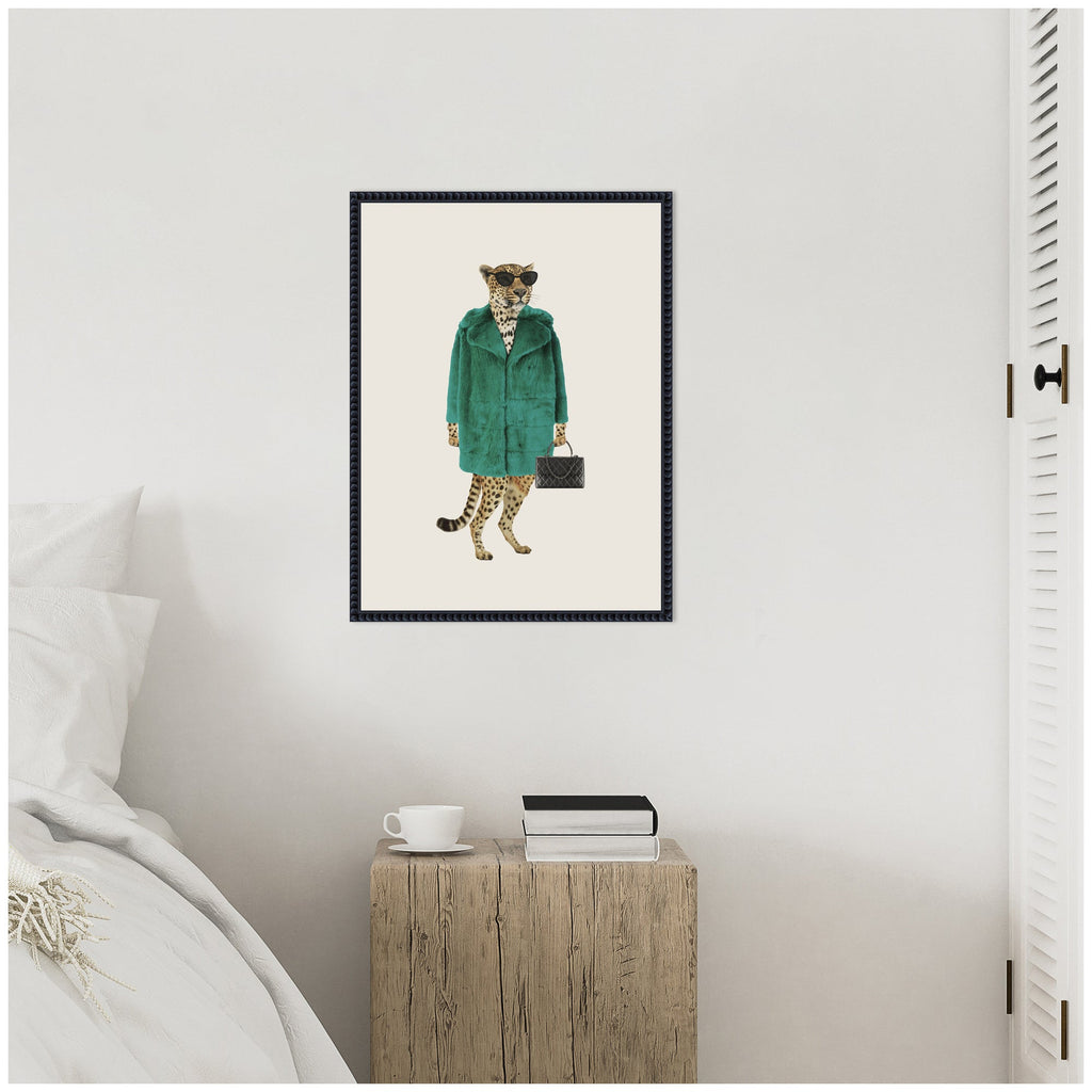 Sylvie Cool Stylish Trendy Leopard Framed Canvas by July Art Prints
