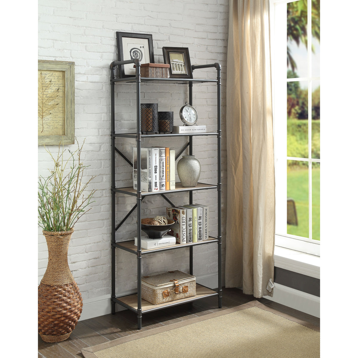 Ergode Bookshelf (5Shelves) Antique Oak & Sandy Gray