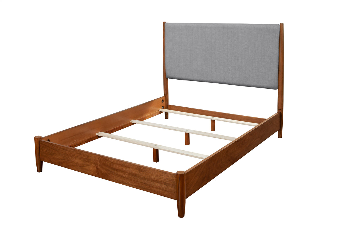 Flynn Full Size Panel Bed, Acorn/Grey