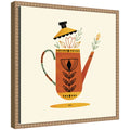 Sylvie Orange Kettle Framed Canvas by Amber Leaders