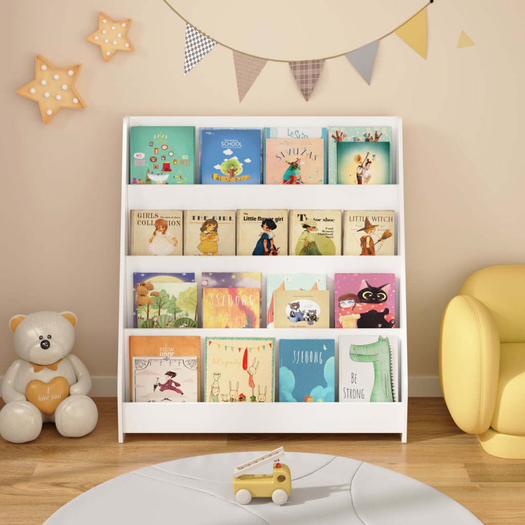 4 Tier Bookshelf, Toddler Book Display Shelves