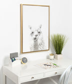 Sylvie Alpaca Framed Canvas by Simon Te of Tai Prints