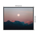 Sylvie Panoramic Pastel Moonrise over Icelandic Mountains Framed Canvas by Michael Schauer