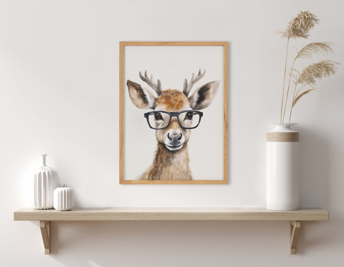 Gallery Cute Deer Wearing Glasses Print by The Creative Bunch Studio
