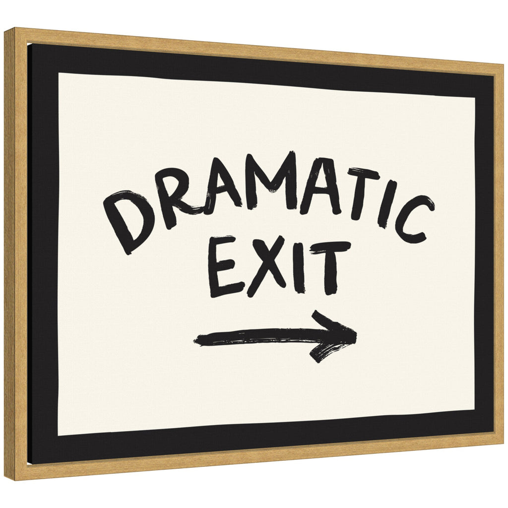Dramatic Exit Entryway Sign by Lucky Guava Framed Canvas Wall Art Print