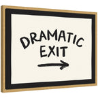 Dramatic Exit Entryway Sign by Lucky Guava Framed Canvas Wall Art Print