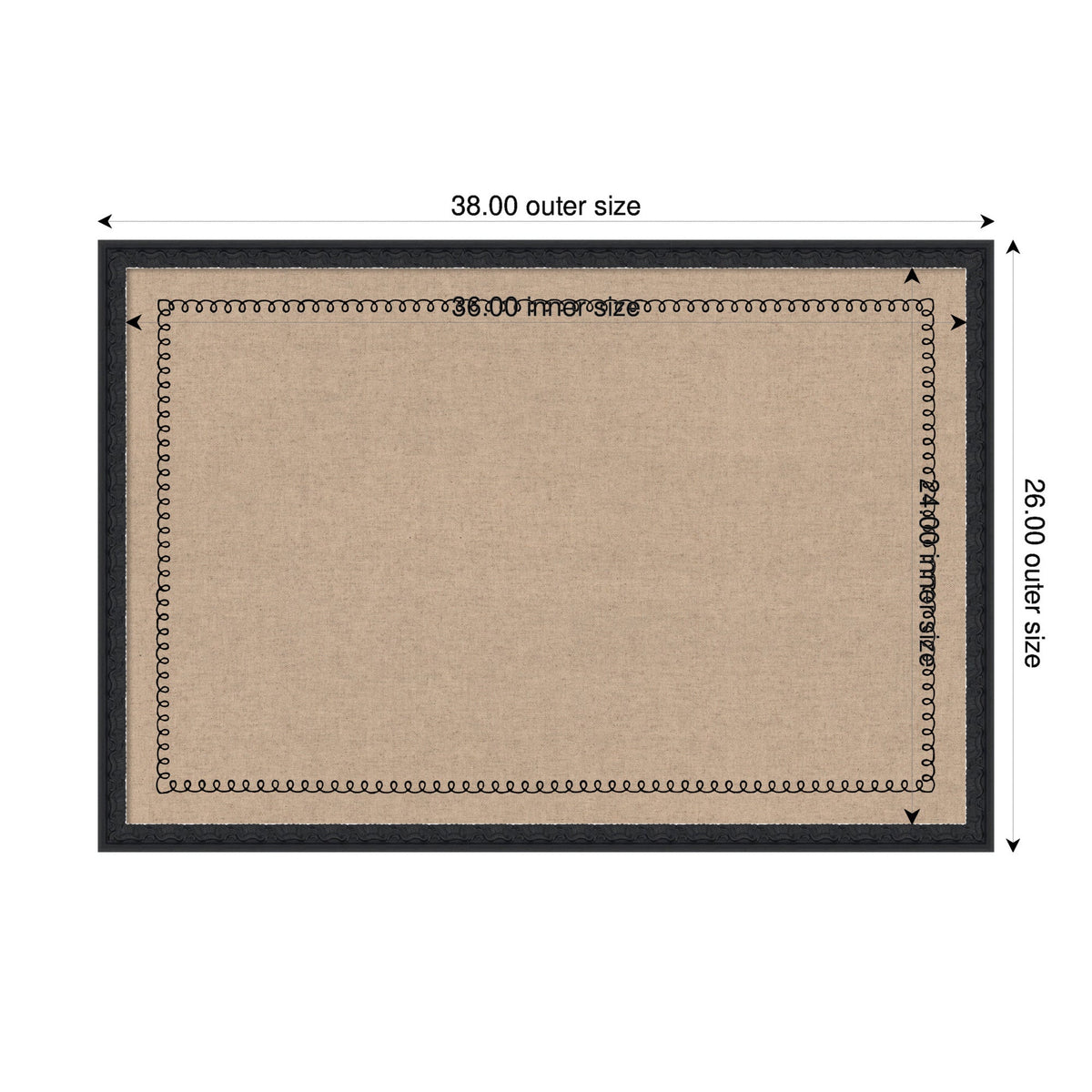 Pinboard Black Scallop Print