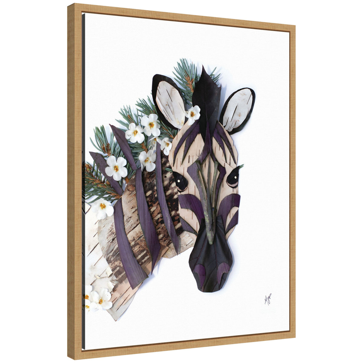 Zebra by Madeline Jeppesen Framed Canvas Wall Art Print