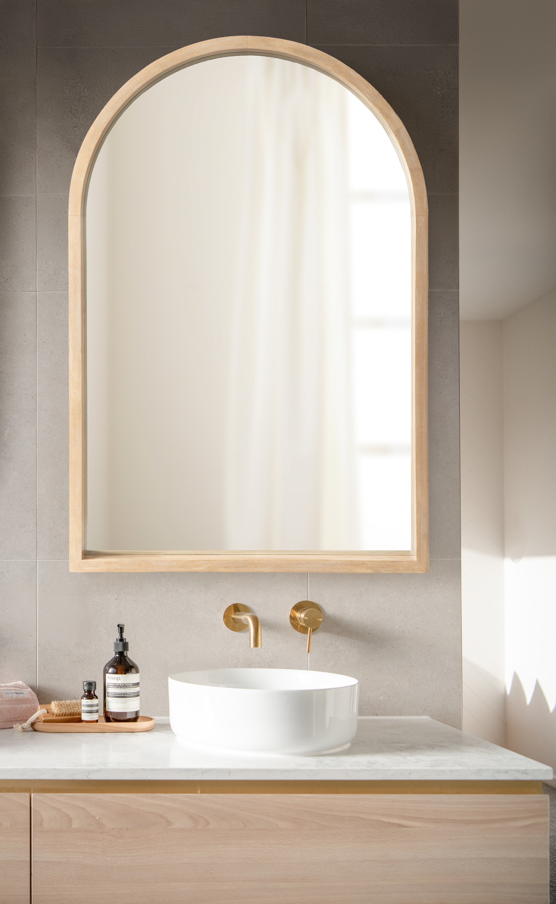 Hutton Wood Framed Arch Mirror