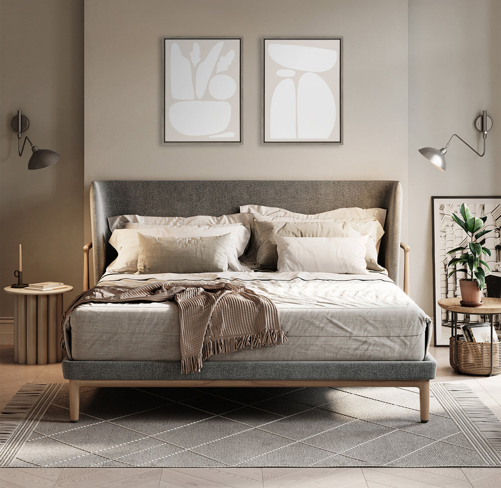 Sylvie Zen Botanical Rock Neutral Framed Canvas Set by The Creative Bunch Studio