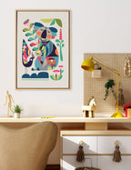 Sylvie Mid Century Modern Koala Framed Canvas by Rachel Lee of My Dream Wall