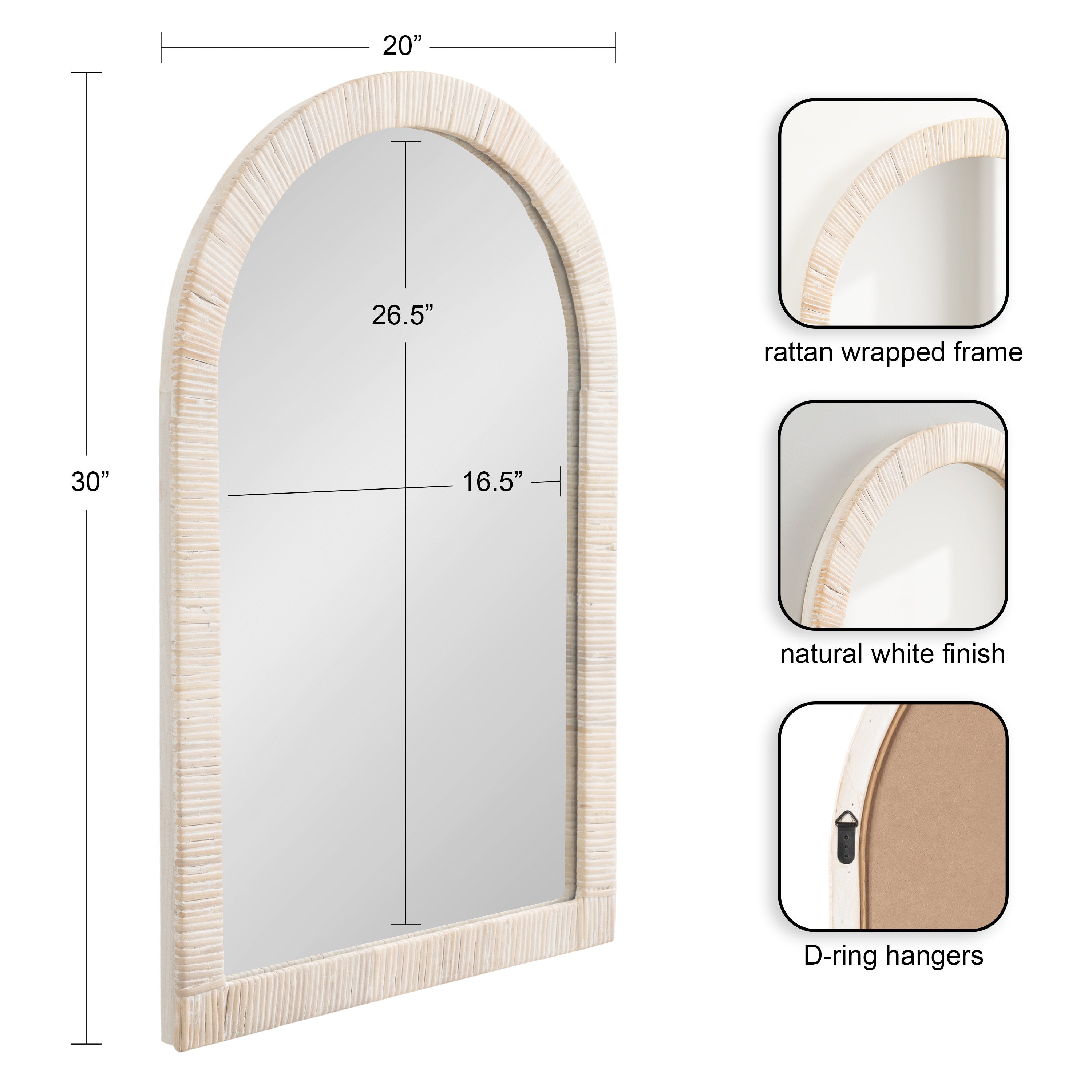 Rahfy Arch Framed Wall Mirror