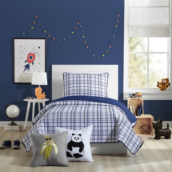 Marquis Navy Tw Quilt Set-2Pc