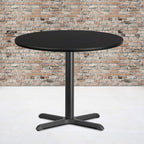 Flash Furniture Stiles 36'' Round Black Laminate Table Top with 30'' x 30'' Table Height Base