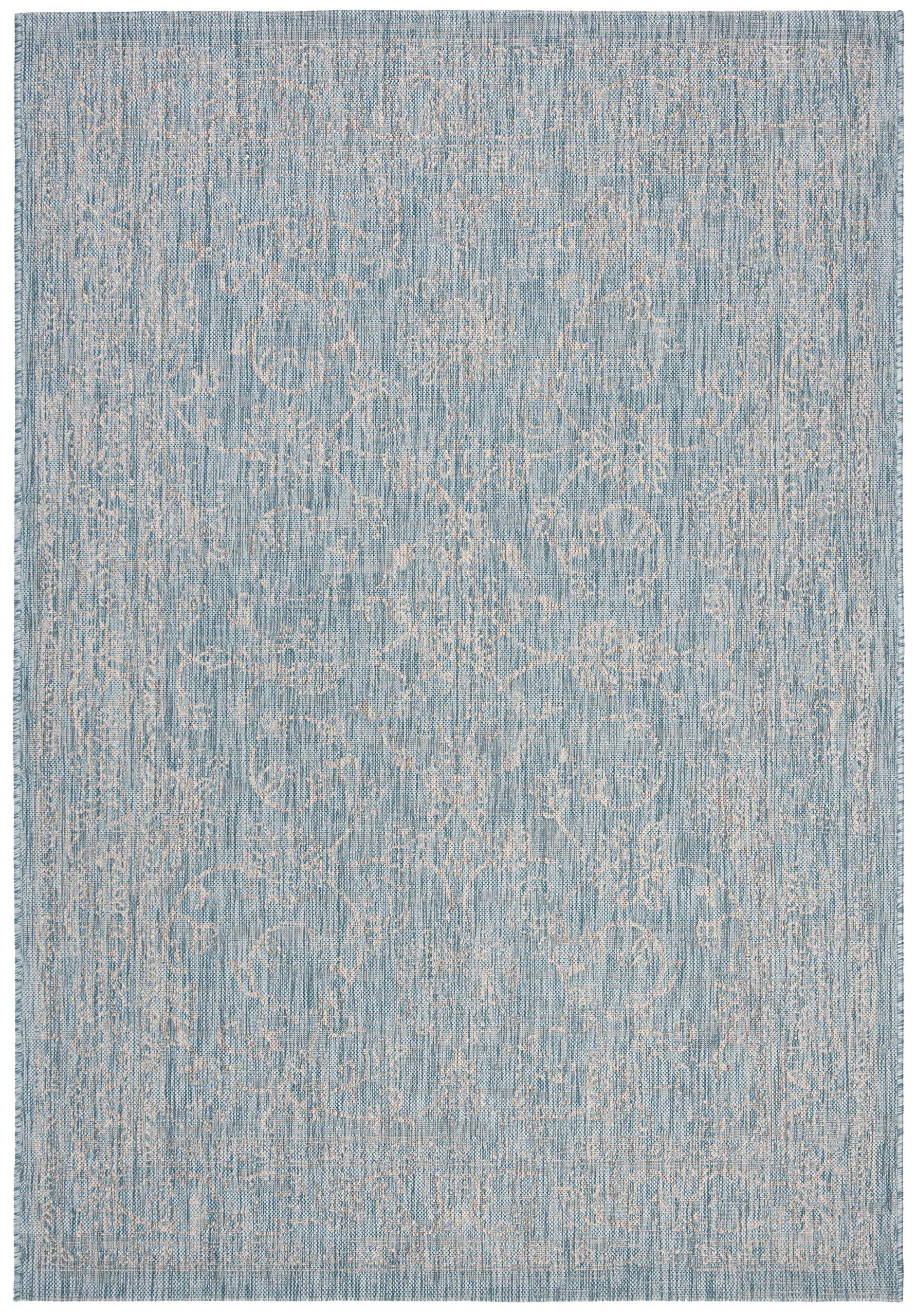 Safavieh Courtyard Collection 9' X 12' Aqua/Grey Cy8680 Indoor/ Outdoor Waterproof Easy-Cleaning Patio Backyard Mudroom Area-Rug