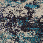Nourison Celestial Modern Abstract Ivory/Teal Blue 3' X 5' Area Rug, Easy Cleaning, Non Shedding, Bed Room, Living Room, Dining