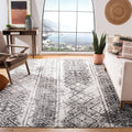 SAFAVIEH Adirondack Collection X-Large Area Rug - 11 x 15, Silver & Black, Moroccan Boho Distressed Design, Non-Shedding & Eas