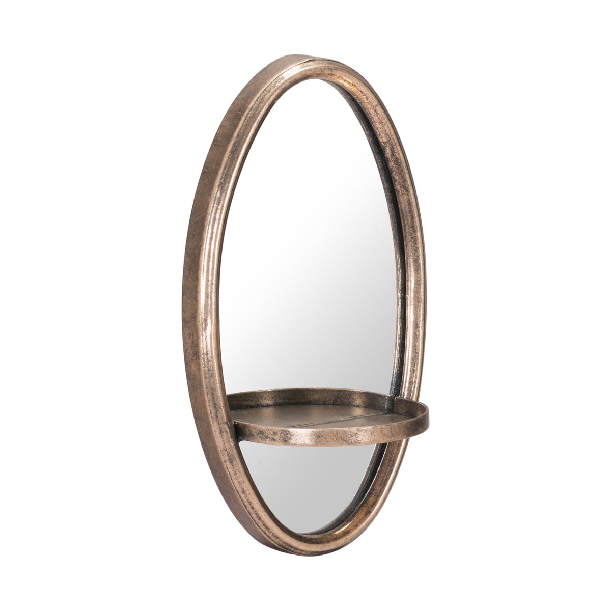 Petite Ogee Mirror And Shelf Gold