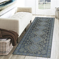 Dalyn Rugs Brisbane Br2 Aztec Medalion Navy 2'3" X 7'6"