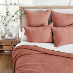 Levtex Home - Mills Waffle - Full Quilted Bedspread Set - Chambray Cotton Waffle - Bedspread Size (96X110In.), Sham Size (26 X 2