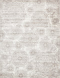 Unique Loom Sofia Collection Area Rug - Grand (9 x 12 Rectangle, Light Gray/ Ivory)