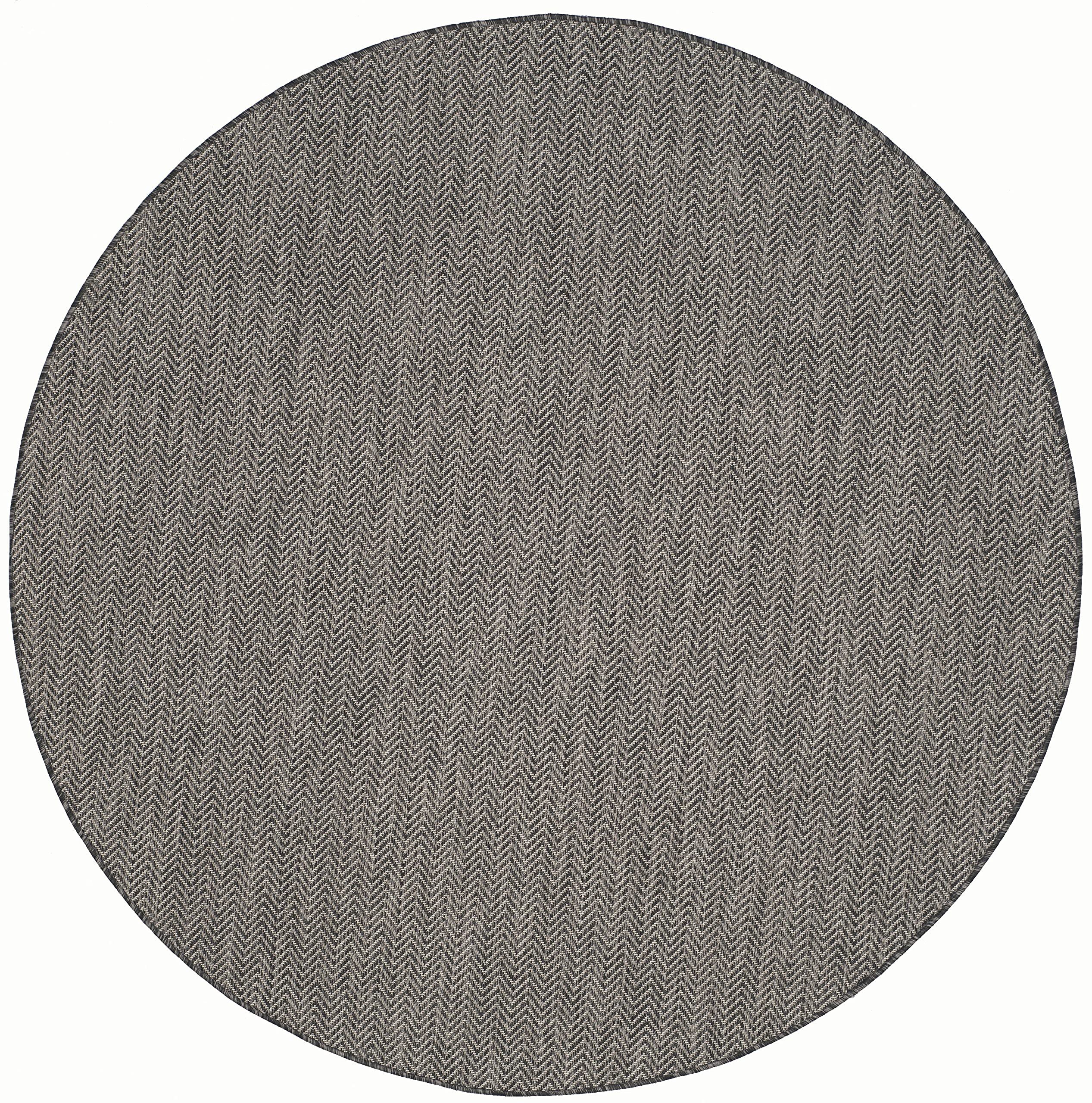 Safavieh Courtyard Collection 5'3' Round Black/Beige Cy8022 Indoor/ Outdoor Patio Backyard Mudroom Area Rug