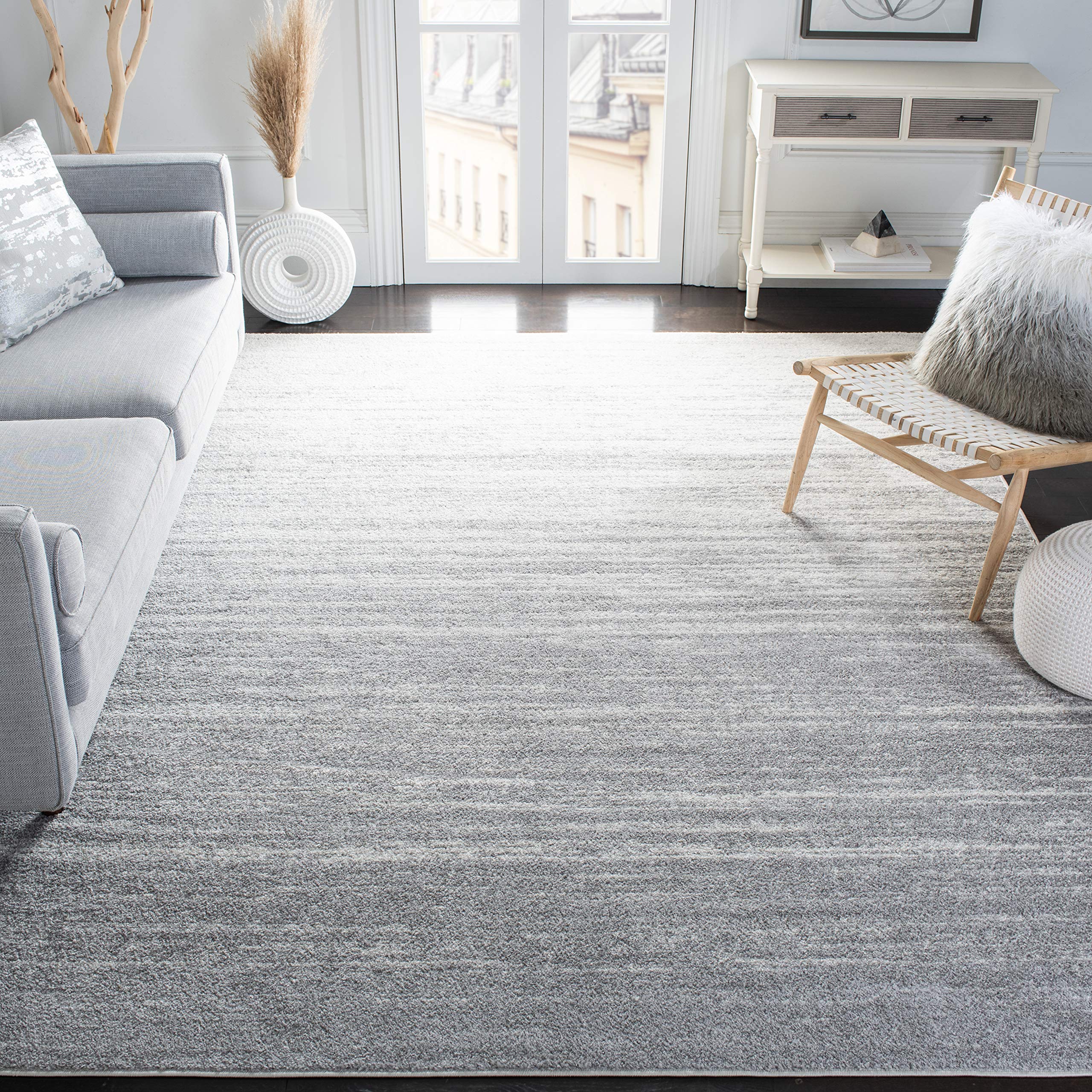 SAFAVIEH Adirondack Collection X-Large Area Rug - 12 x 18, Light Grey & Grey, Modern Ombre Design, Non-Shedding & Easy Care, I