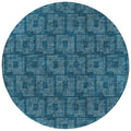 Addison Rugs Eleanor Aer31 Blue 8' X 8' Indoor Outdoor Round Rug, Easy Clean, Machine Washable, Non Shedding, Bedroom, Living Room, Dining Room, Kitchen, Patio Rug