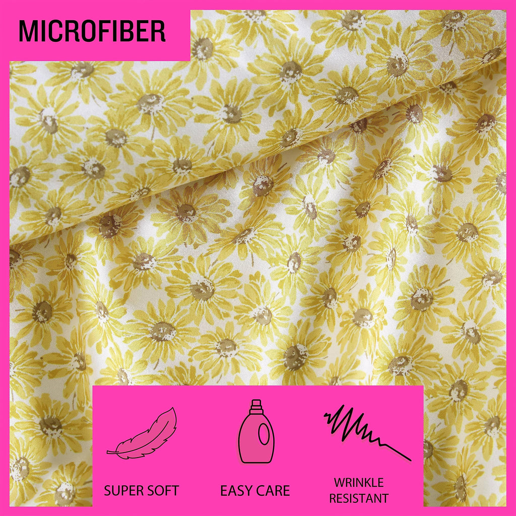 Betsey Johnson - Twin Bed Sheets, Soft & Lightweight Bedding, Fade & Wrinkle Resistant (Sunflower Field Yellow, Twin)
