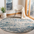 SAFAVIEH Madison Collection 3 Round Grey/Blue MAD460K Modern Abstract Non-Shedding Dining Room Entryway Foyer Living Room Bedro