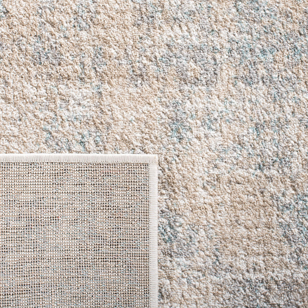 SAFAVIEH 8' Square Adirondack Area Rug, Beige & Slate, Modern Abstract Design, Non-Shedding, Easy Care for Living Room & Bedroom
