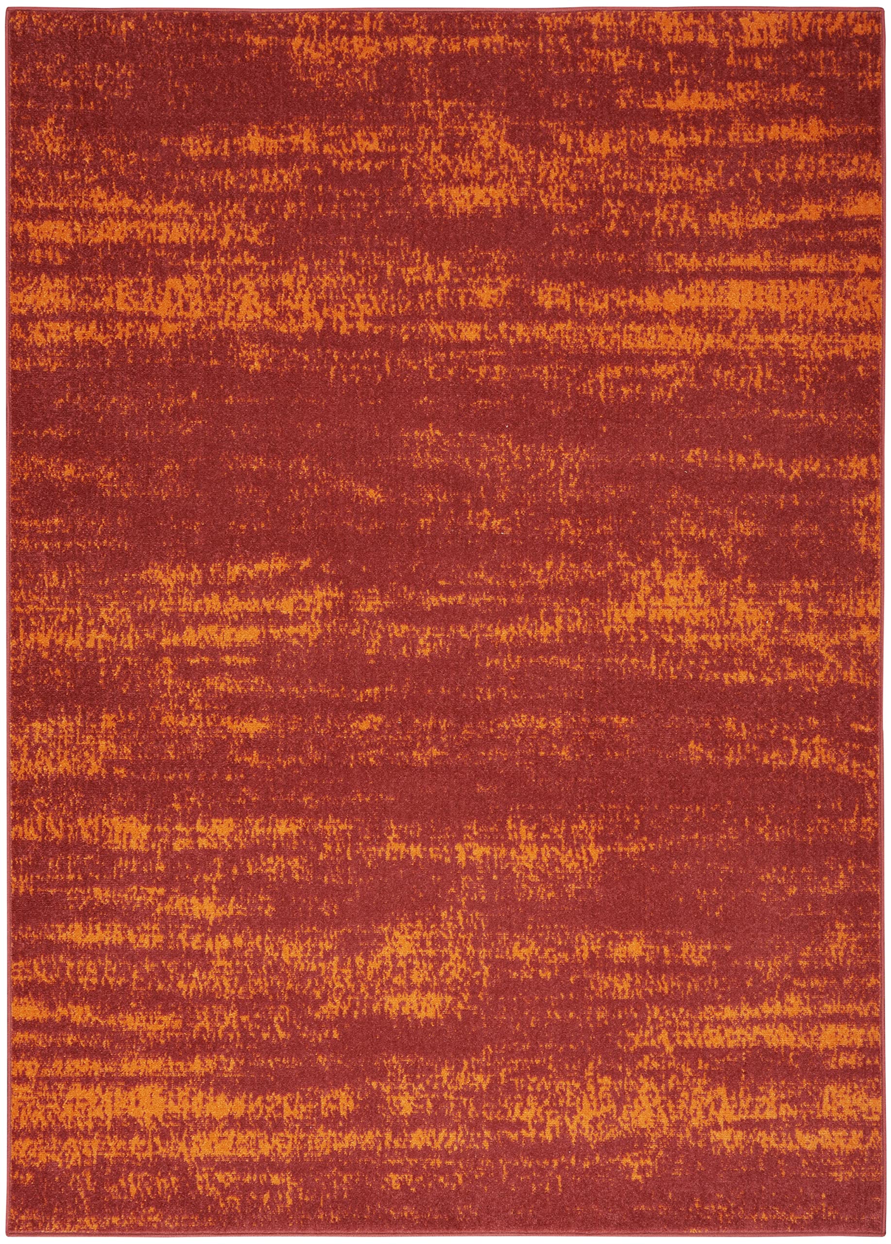Nourison Essentials Indoor/Outdoor Solid Abstract Red 6' X 9' Area Rug, Easy Cleaning, Non Shedding, Bed Room, Living Room, Dining Room, Backyard, Deck, Patio (6X9)