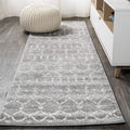 JONATHAN Y MOH101C-220 Moroccan Hype Boho Vintage Diamond Gray/Ivory 2 ft. x 20 ft. Runner Rug, Pet Friendly, Non Shedding, Stai