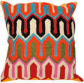 Exotic India MultiColor AriEmbroidered Cushion Cover From Jaipur  Pure Canvas Cotton