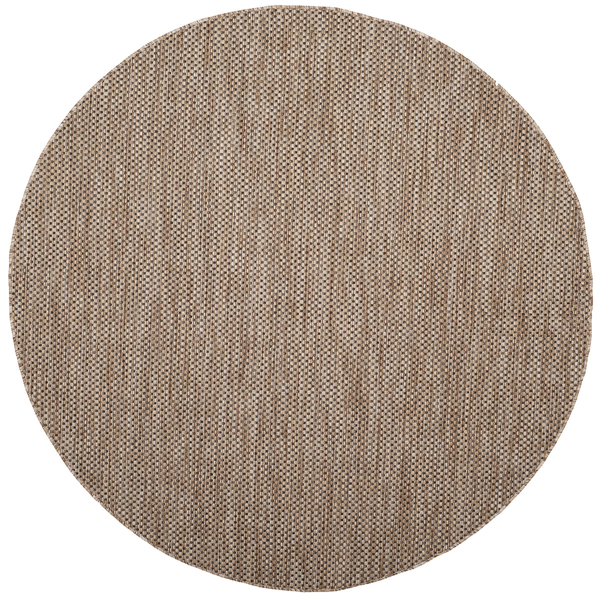 Safavieh Courtyard Collection 7'1' Round Natural/Black Cy8521 Indoor/ Outside Waterproof Easy Cleansingpatio Backyard Mudroom Area Mat