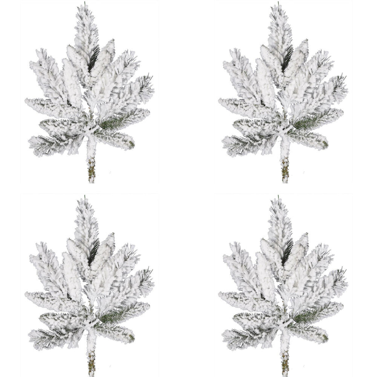 18 Inch  Flocked Snow Ridge Spray 12T Pk/4