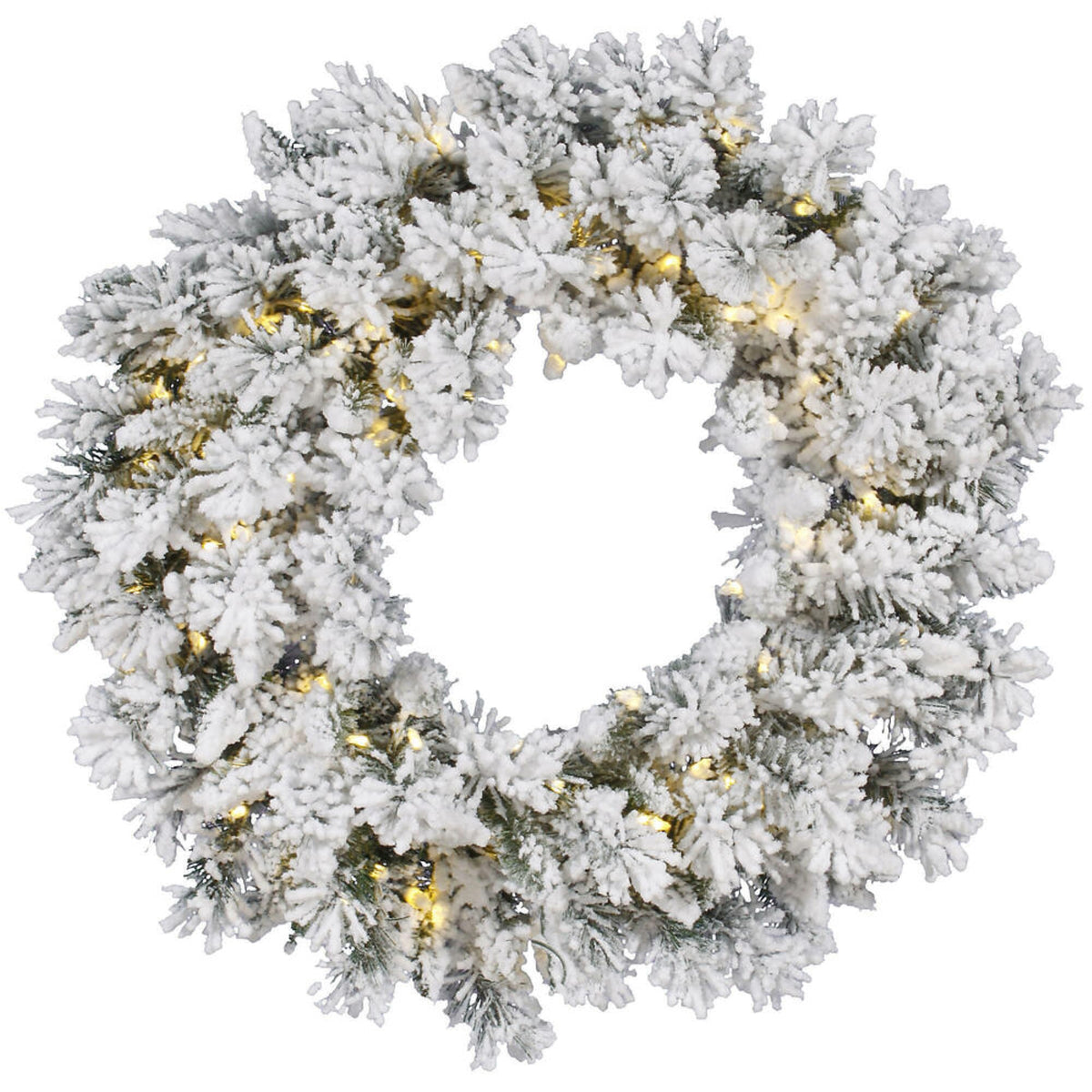 48 Inch  Flk Snow Ridge Wreath Led 100Pw B/O