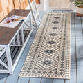 Safavieh Veranda Collection 2'3' X 10' Ivory / Slate Ver099 Boho Indoor/ Outdoor Non-Shedding Easy Scrubbing Patio Backyard Porc