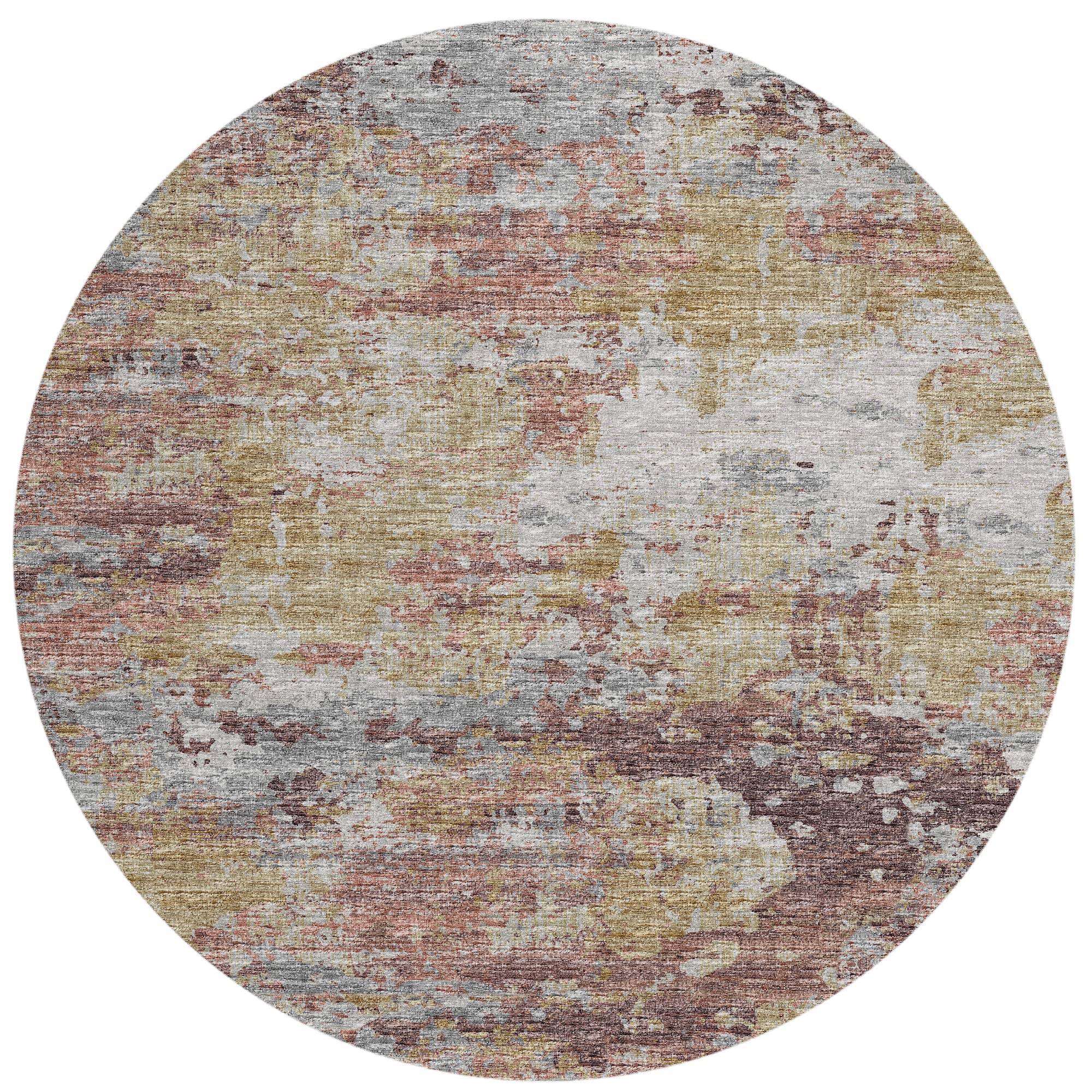 Addison Rugs Indoor/Outdoor Accord Aac34 Multi Washable 8' X 8' Indoor Outdoor Round Rug, Easy Clean, Machine Washable, Non Shedding, Bedroom, Living Room, Dining Room, Kitchen, Patio Rug