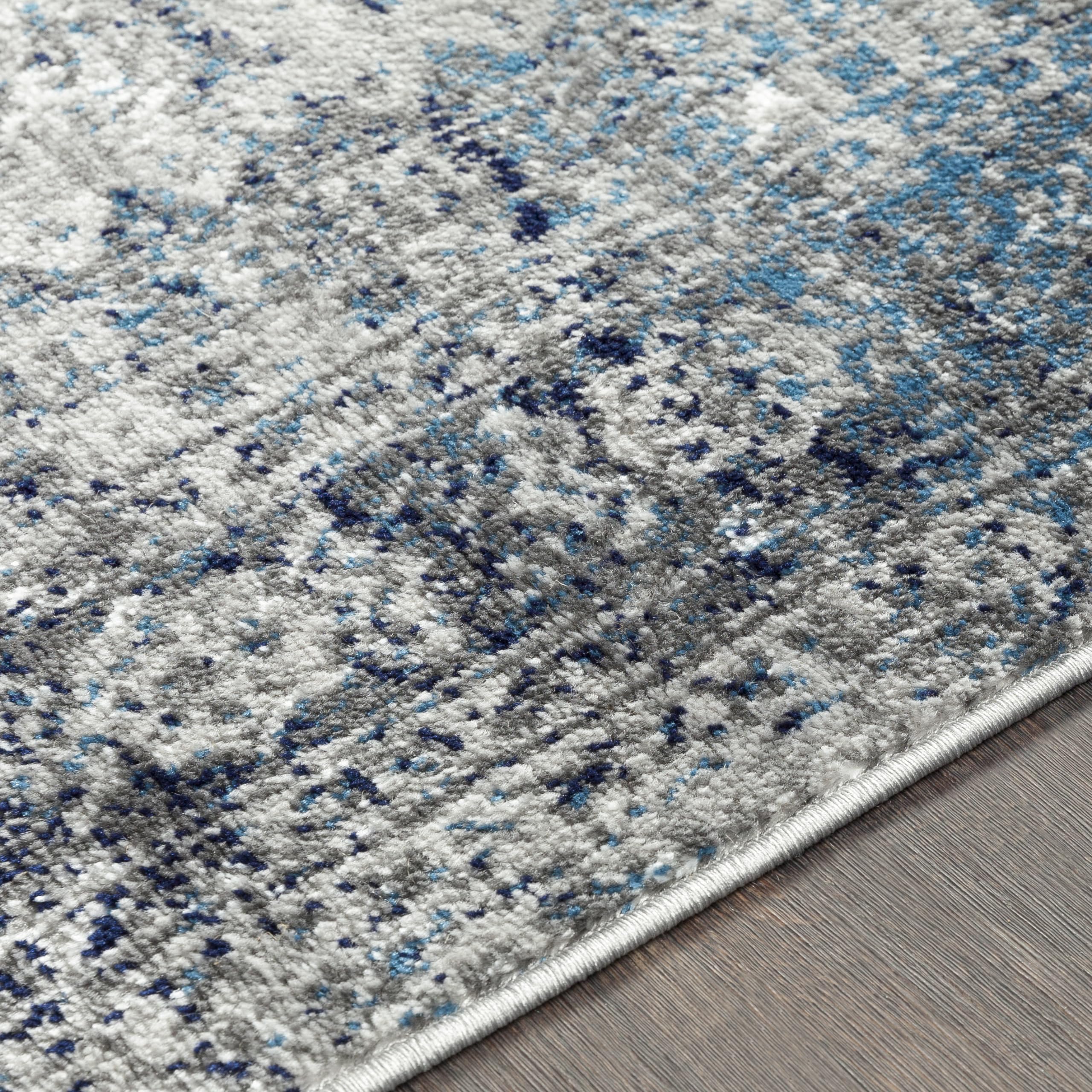 Livabliss Desta Vintage Oriental Area Rug,6'7'' Square,Blue/Grey