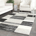 SAFAVIEH Retro Collection Area Rug - 53 x 8, Black & Light Grey, Modern Abstract Design, Non-Shedding & Easy Care, Ideal for H
