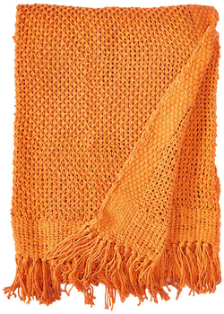 Rizzy Home | TH0432 | Throw | 50"x60" Orange Solid Woven