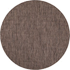 Unique Loom Outdoor Solid Collection Area Rug (5' 3'' Round Light Brown/Ivory)