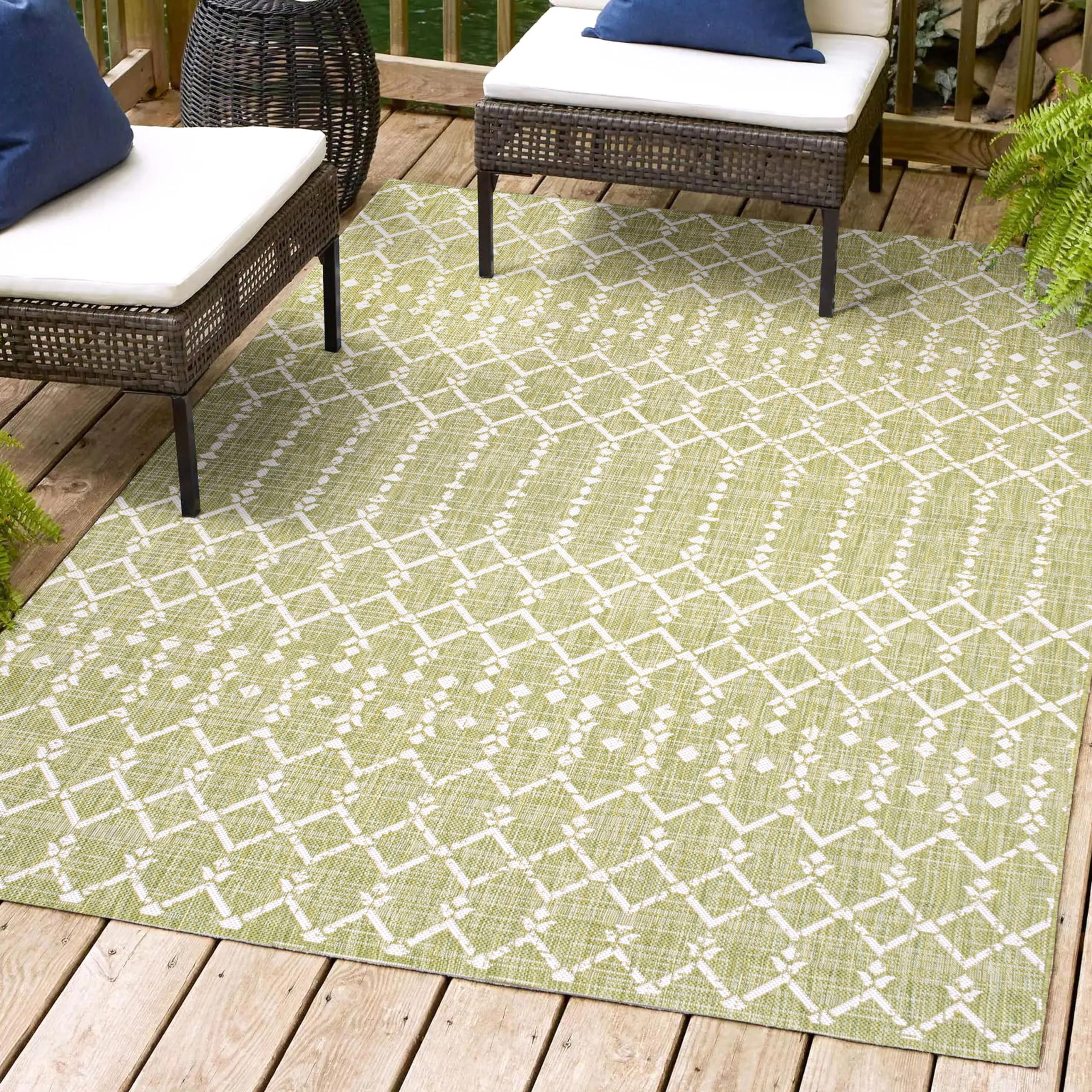 Jonathan Y Smb108N-9 Ourika Moroccan Geometric Textured Weave Indoor Outdoor Area Rug, Bohemian Coastal Traditional Easy Cleanin